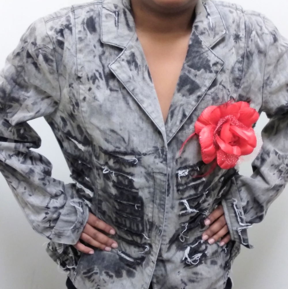 🆕Custom Tie Dye Denim Jacket Large